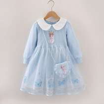 Girl Aisha Princess Spring and Autumn Girl Dress Long Sleeved Childrens Dress Baby Birthday Dress