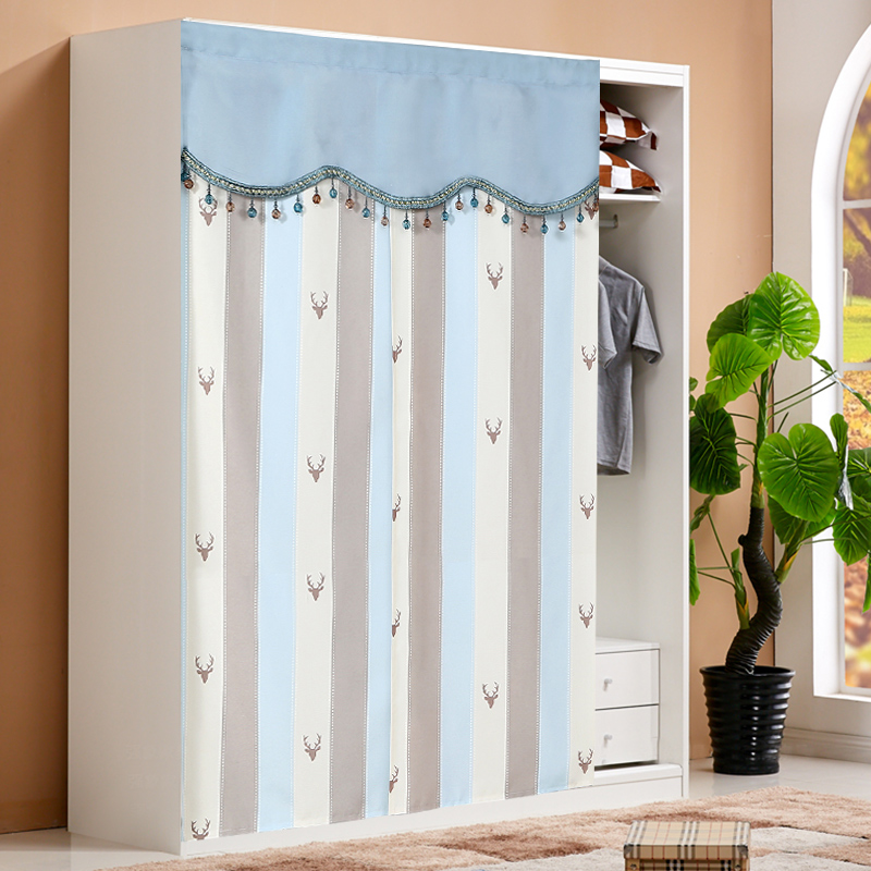 Wardrobe curtain dustproof kitchen cabinet Door curtain Locker Shoe rack Velcro self-adhesive curtain Debris cover ugly cloth