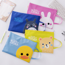 Custom A4 student account classification file bag canvas cute little fresh zipper Maternity and birth inspection information cashier bag
