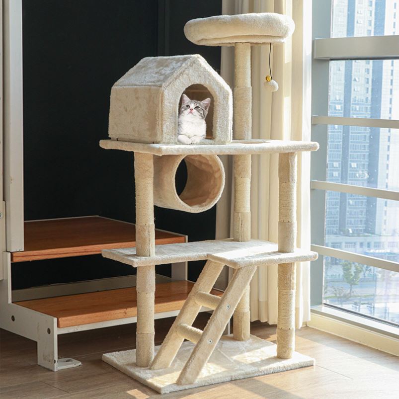 Top Day Standing Cat Climbing Cat Rack Large Luxury Cat Cowl Cat Tree Integrated Creative Kitty Cat Shelf Subnet Red Jumping