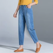 Mùa xuân mới 2019 quần nữ cạp cao cạp cao quần jeans chín quần harem quần âu quần carrot - Quần jean