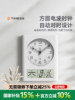 2025 Model Living Room Wall Clock with Automatic Radio Time Synchronization, Wall-Mounted Clock with Temperature, Humidity, Calendar, No Drilling Required