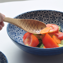 Fruit salad bowl large creative personality retro nostalgic ceramic bowl Japanese tableware Big Bowl soup bowl noodle bowl home