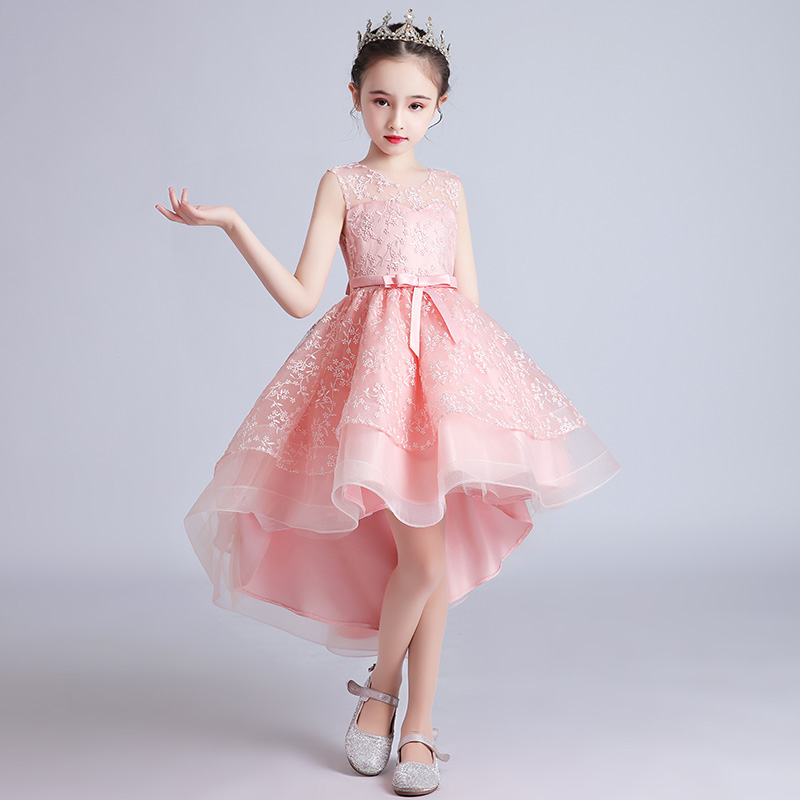 Children's Dress Princess Dress Summer Girls Dress Piano Host Flower Girl Puffy Wedding Dress Trailing Costume