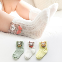 Spring and summer new baby socks cute cartoon accessories thin cotton mesh breathable loose mouth baby socks newborn socks