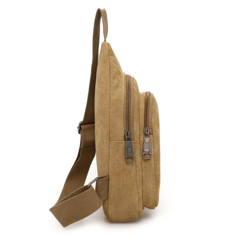 新款男士胸包帆布男包休闲斜挎包韩版潮时尚小包包背包胸前包旅行