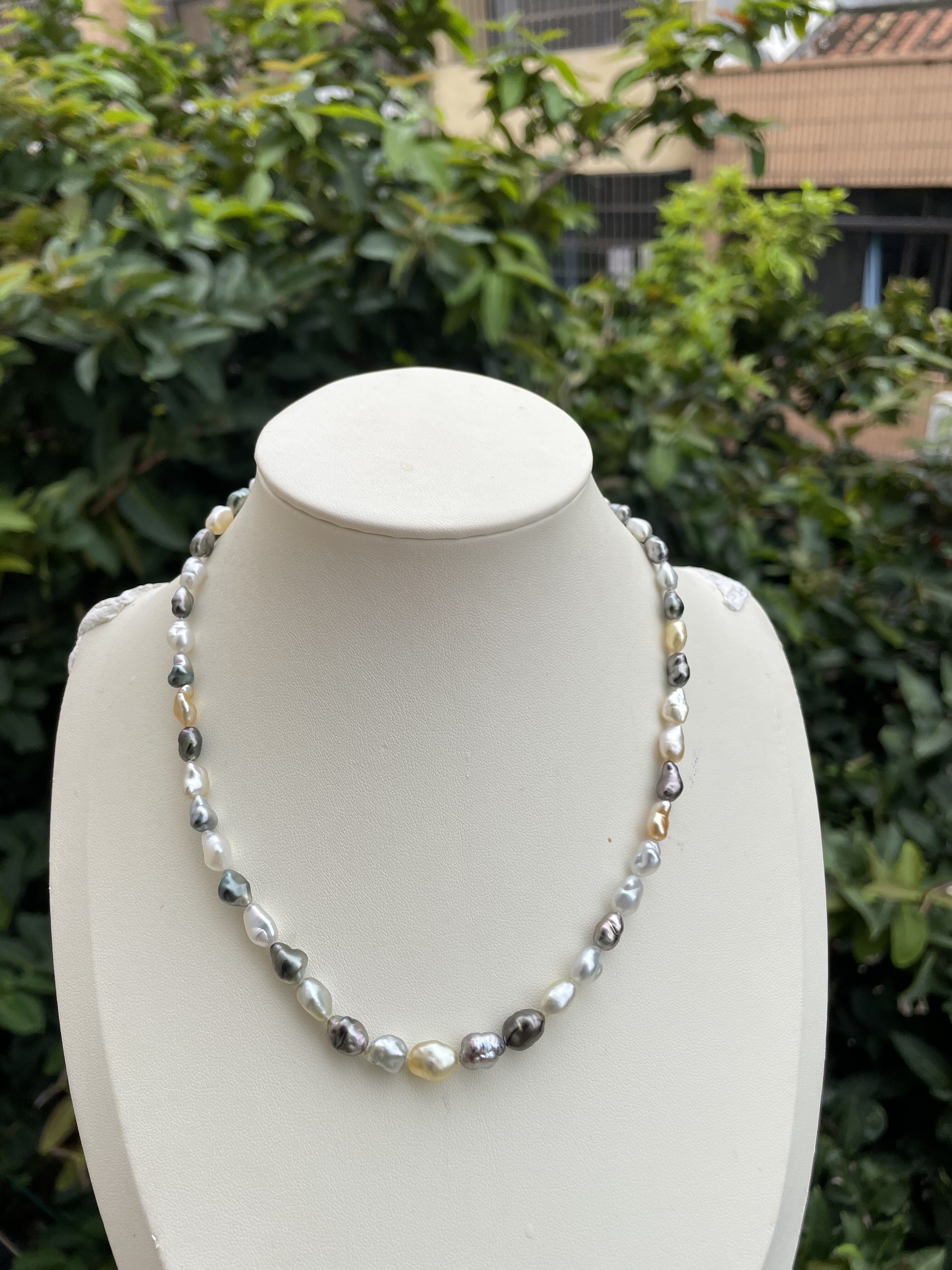 天然无核海水三色混彩Keshi珍珠项链：锁骨链叠戴新风尚，DIY你的专属珠宝！-颈饰-淘宝好物网