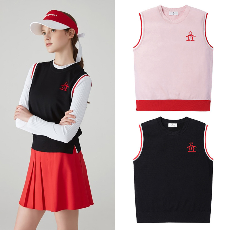 Sports Luxury Women's Knitted Vest, High Elasticity, Comfortable Sweater, Soft Touch, High-End Feel, Korean Golf