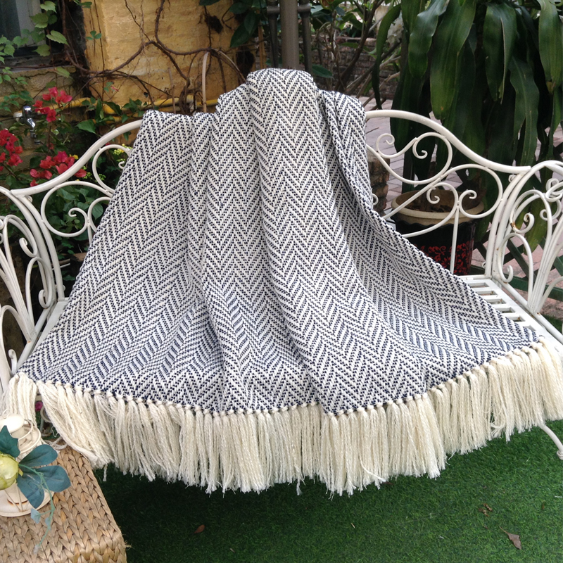 chân nordic của sofa giường khăn mền ngủ đi xe thảm mô hình phòng dày xương cá giải trí nap chăn - Ném / Chăn chăn lông cừu chữ vạn