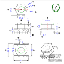 POT 3019 Vertical 6 6 high frequency transformer skeleton electrowood skeleton contains ferrite core