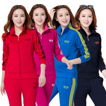 Jinguan Spring and Autumn New Square Dance Aerobics Sportswear Set Men and Women Long Sleeve Sports Outdoor School Uniform Jacket