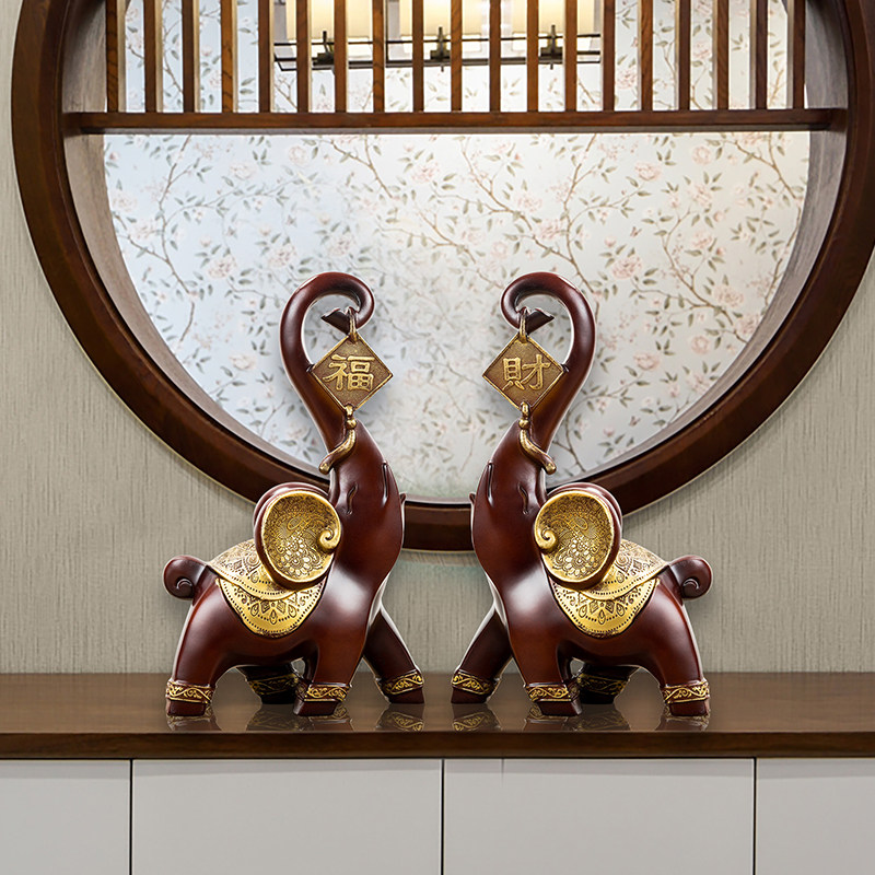 European and American style living room Xuanguan TV cabinet bedroom Elephant Pendulum decoration Creative Merchants Nafu Feng Shui Elephant Crafts Adornment