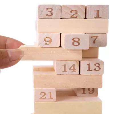 Mingta log laminated building blocks kindergarten stacked high wood balance game stacked music parent-child desktop toy