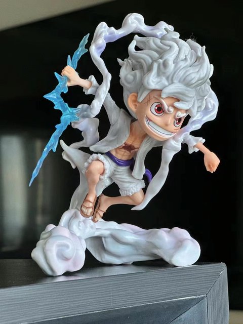 One Piece SD Nika Luffy Figure Fruit Awakening Sun God with Base Anime Doll Ornament Model