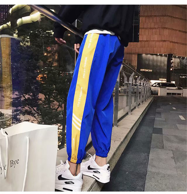 Quần hip hop phong cách Hồng Kông nam thu đông phiên bản Hàn Quốc của xu hướng quần lửng bf gió cộng với nhung dày 9 quần thông thường quần giữ nhiệt nam