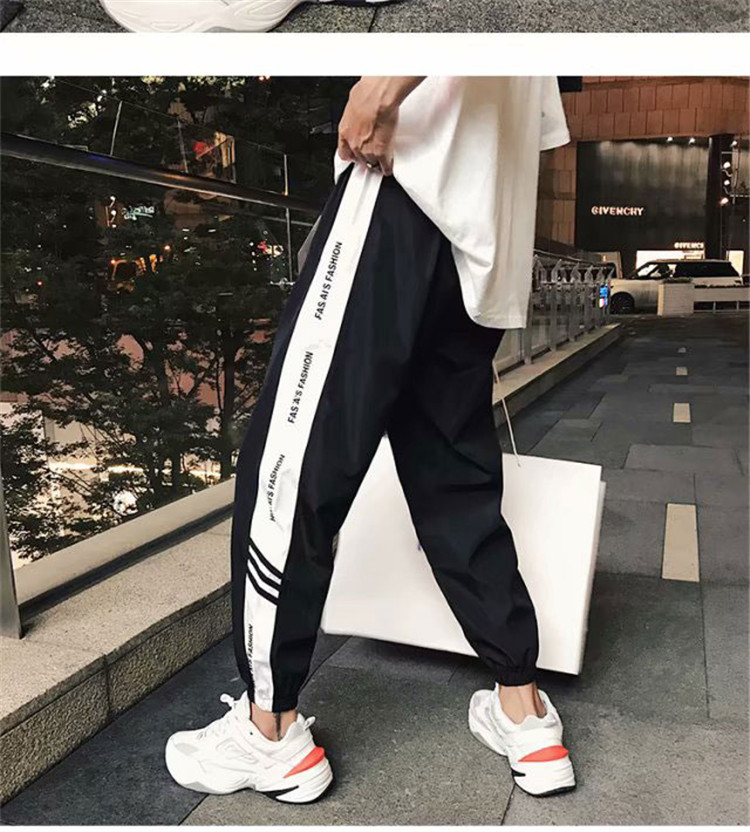 Quần hip hop phong cách Hồng Kông nam thu đông phiên bản Hàn Quốc của xu hướng quần lửng bf gió cộng với nhung dày 9 quần thông thường quần giữ nhiệt nam