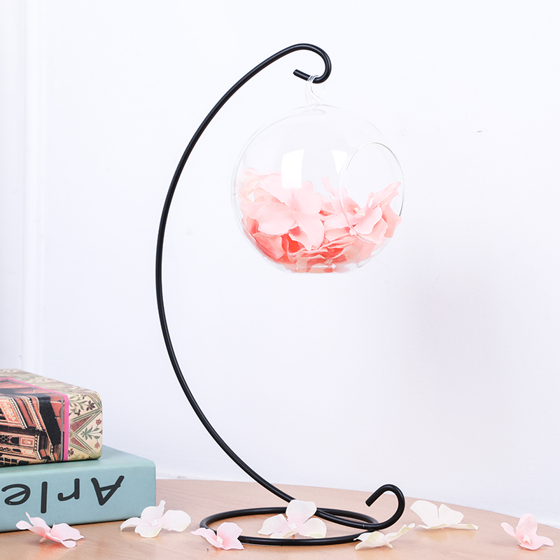 Châu Âu rèn sắt thủy canh màu xanh lá cây thủy tinh chậu hoa bình hoa cây xanh cảnh quan treo chai máy tính để bàn trang trí nhỏ - Vase / Bồn hoa & Kệ chậu nhựa trắng