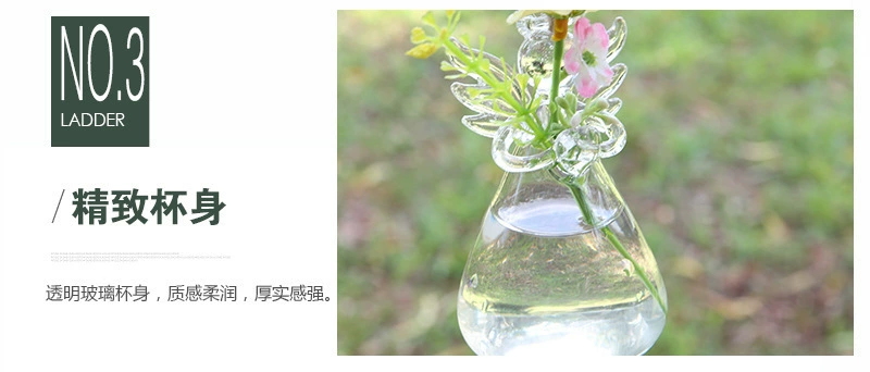 Sáng tạo đẹp treo kính thủy tinh nhỏ bình thủy canh Cây thủy tinh chai Ban công phòng khách trang trí - Vase / Bồn hoa & Kệ lọ hoa tay phật