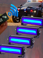 строб 超亮汽车led无线中网爆闪灯开道摩托车12v大功率红蓝警示灯前杠灯