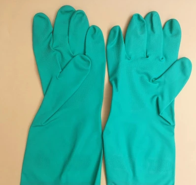 Gloves all plastic green nitrile 9#