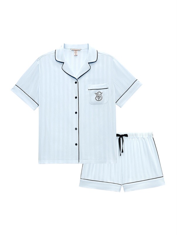 Victoria's Secret Authentic Celebrity Style Tencel Cotton Wrinkle-Resistant Summer Short-Sleeve Shorts Set Pajamas for Women Victoria's Secret Pajamas Victoria's Secret Authentic Celebrity Style Tencel Cotton Wrinkle-Resistant Summer Short-Sleeve Shorts Set Pajamas for Women Victoria's Secret Pajamas