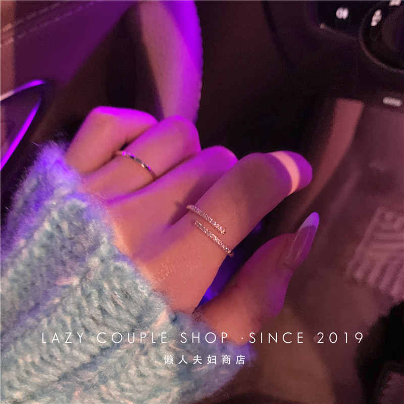 High-end sense ring female ins tide opening exquisite simple cold style ring fashion personality niche design net red