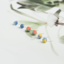 Flower Sleeping New Pint for Candy s925 Pure Silver Ear Nail Female Geometric Block Series Minimalist Temperament 100 Hitch