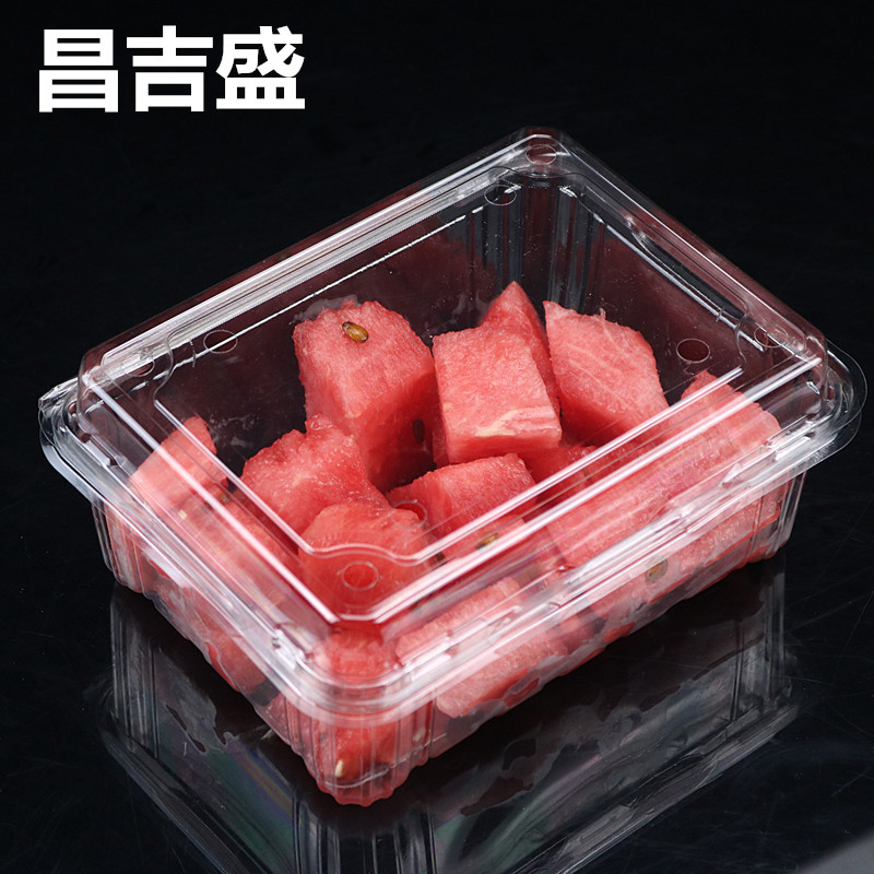 500g fruit box transparent PET plastic covered boutique strawberry pineapple durian disposable fruit packaging box