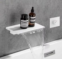 German Hans concealed wall-mounted bathtub shower faucet all copper hidden bathroom hot and cold faucet white set