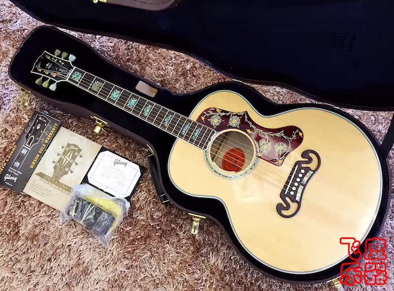 Honda harmonies Gibson Gibson SJ200 Parlor Custom Zhao Lei the same bee bird electric box guitar
