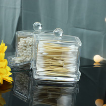 Boutique transparent creative cotton sign box automatic toothpick tube acrylic fashion hotel cosmetic cotton storage box