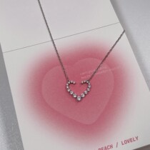 However it is really cute handmade s925 silver love heart full zirconia diamond necklace heart shaped full diamond pendant collarbone chain light luxury woman