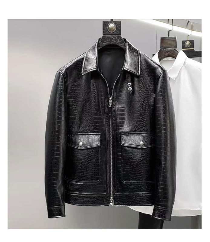 26 New Models of Sexy Executive-Style Imported Lambskin Crocodile-Pattern A2 Bomber Jackets for Men, Genuine Leather Jackets