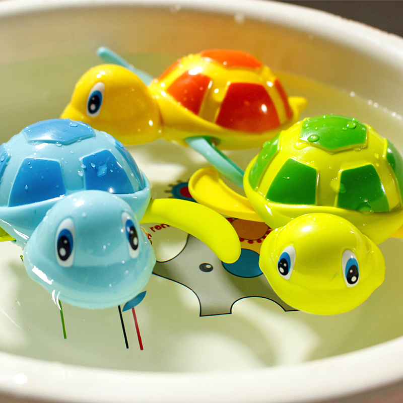 Baby bath water cool swimming turtle Children's clockwork toys Swimming turtle shaking sound bath toys