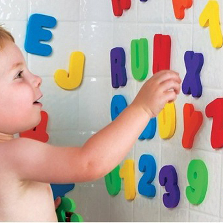 36 pieces of children's baby bath fun cognition floating alphanumeric bubble sticker wall baby water play toy