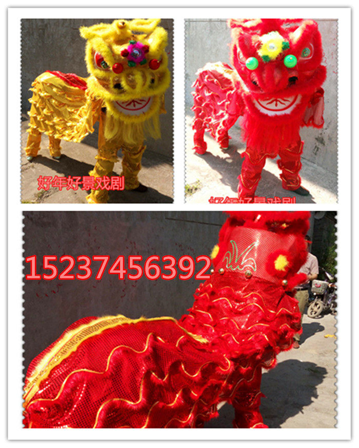New direct selling dragon dance and lion showing props double lion man smiley face and lion dance manufacturer for sale