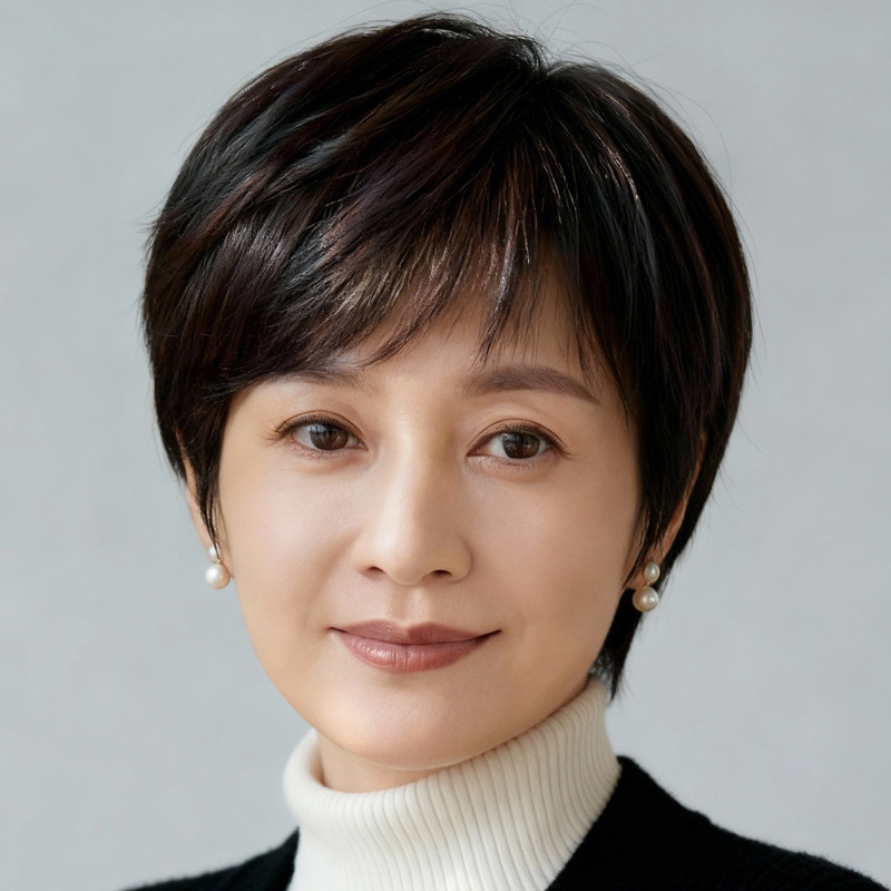 Short Hair Wig, Full Head Cover for Women, Made of Real Human Hair, Suitable for Middle-Aged and Elderly Mothers, Breathable, Covers Gray Hair, Natural and Age-Reducing Style