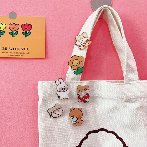 Брендовая японская милая детская мультяшная брошь, булавка, аксессуар на рюкзак, значок для принцессы, с медвежатами