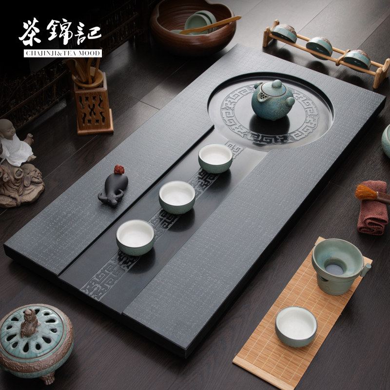 Tea Jinji Wujinshi tea tray household simple kung fu tea set tray set large tea sea whole piece of natural tea table