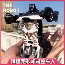 Special police car Children boy bumblebee deformation toy diamond one-key inertia impact PK car robot