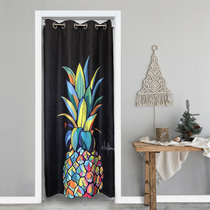 Punch-free curtain partition curtain fabric home Nordic simple bedroom creative air-conditioning curtain living room feng shui shield