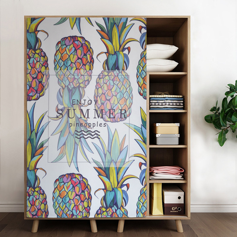 Open wardrobe door curtain magic sticker dust-proof curtain cloakroom Self-adhesive-type shielded curtain free from punching open cabinet dust-proof