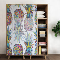 Open wardrobe door curtain Velcro dust curtain cloakroom self-adhesive shielding curtain non-perforated open cabinet dustproof