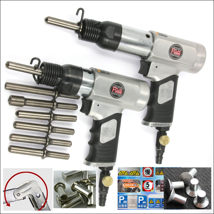 Puepli Traffic Signage Advertising Nameplate Pneumatic Rivet Gun Half Hollow Solid Rivet Gun Hammer Riveting Machine