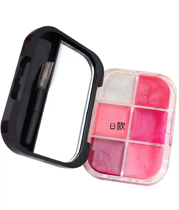 Son lì chính hãng pha lê 6 màu Lip Balm 15g Gửi Lip Brush màu nude Lip Gloss Lip Gloss dưỡng ẩm giữ ẩm Khóa nước - Son bóng / Liquid Rouge