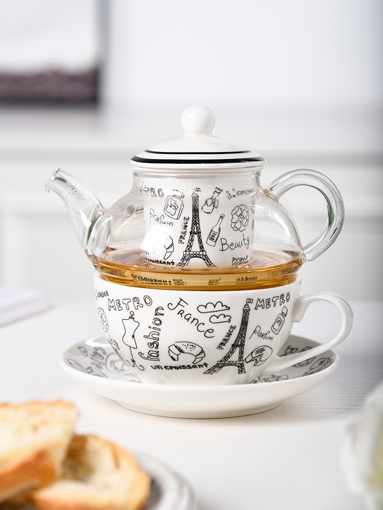 Flower tea pot Ceramic English mother and child pot set Afternoon tea Teapot Single office tea maker Black tea pot