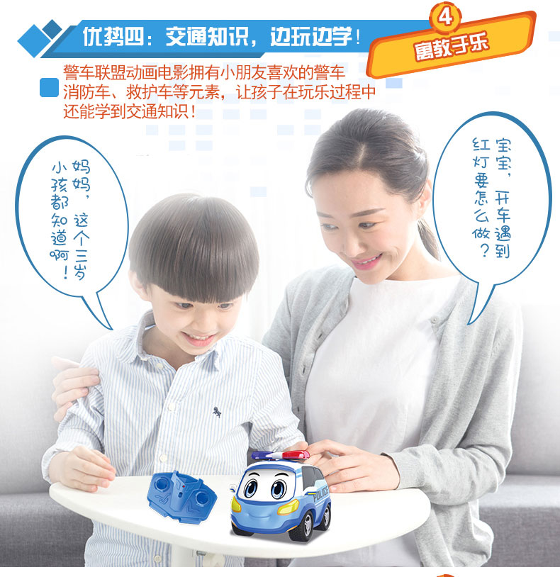 Sicheng chính hãng liên minh xe cảnh sát âm thanh và ánh sáng 2.4G quản trị nhỏ đồ chơi lắp ráp