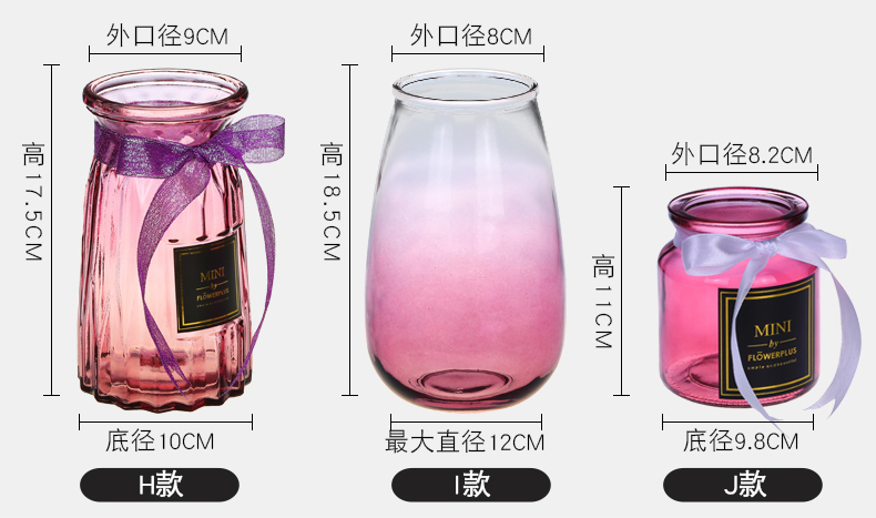 Bình thủy tinh Huipai bây giờ đơn giản trang trí phòng khách hoa khô bình hoa nhà cắm hoa bình nhỏ hai mảnh - Vase / Bồn hoa & Kệ chậu trồng cây