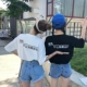 Cô gái đẹp trai quần áo hip hop mật ong bạn gái áo thun ngắn tay nữ sinh viên Hàn Quốc phiên bản mới hè 2018 lỏng lẻo áo phông trơn