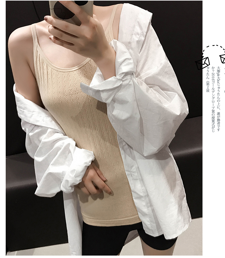 Đồ lót nữ nữ dày cộng với áo sơ mi nhung cotton mặc đáy mùa thu và mùa đông không tay cổ thấp học sinh áo thun giữ nhiệt nữ
